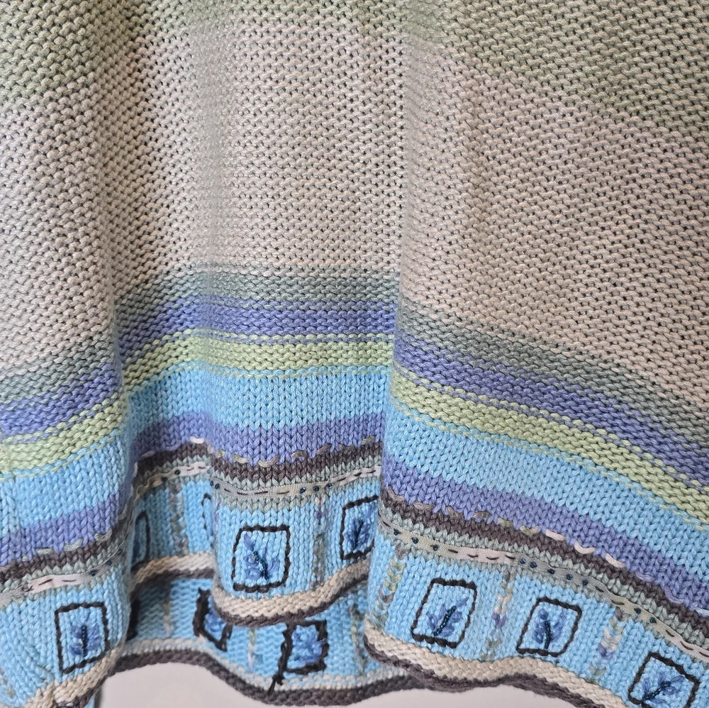 Vintage Sigrid Olsen Sport Women's Green and Blue Patterned Sweater NWT - Picture 4 of 7
